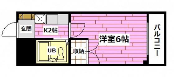 HONEST(1K/3階)の間取り写真