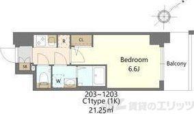 S-RESIDENCE上新庄BEAT(1K/11階)の間取り写真
