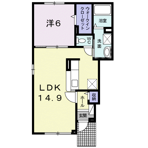 アリコルージュ(1LDK/1階)の間取り写真