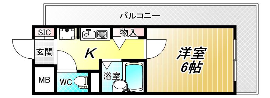 M・SUNRISE(1K/3階)の間取り写真