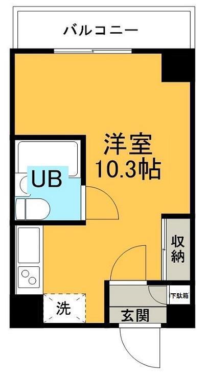 アーブ北3(ワンルーム/2階)の間取り写真