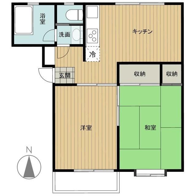 ABUNTY(2DK/2階)の間取り写真