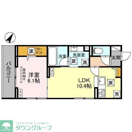 リ・ドール東浦和(1LDK/1階)の間取り写真