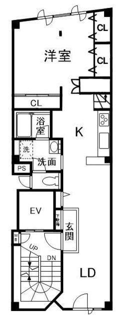 リヨンドール越中島(1SLDK/5階)の間取り写真