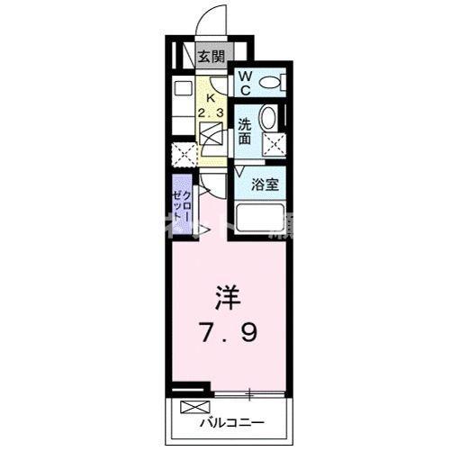 プロムナード(1K/1階)の間取り写真