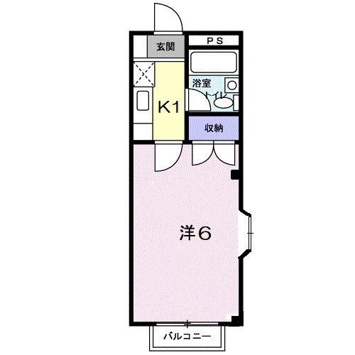 エルディム宿(1K/1階)の間取り写真