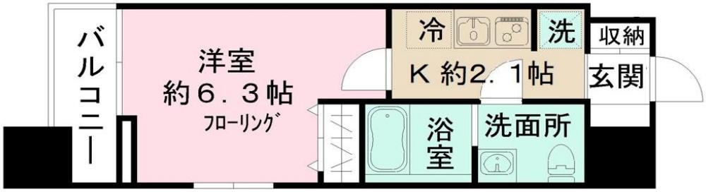 エヌステージ西所沢駅前(1K/2階)の間取り写真