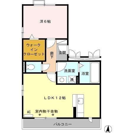 ヴィラ・ラフィーネ(1LDK/2階)の間取り写真
