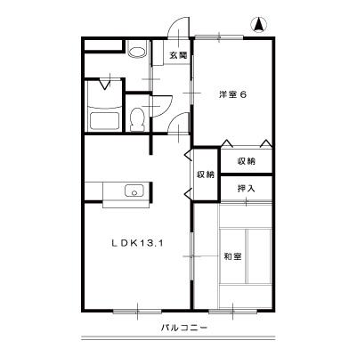 サンルーム秋桜(2LDK/1階)の間取り写真