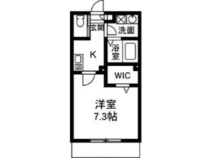 PORTE BONHEUR ポルトボヌール(1K/1階)の間取り写真