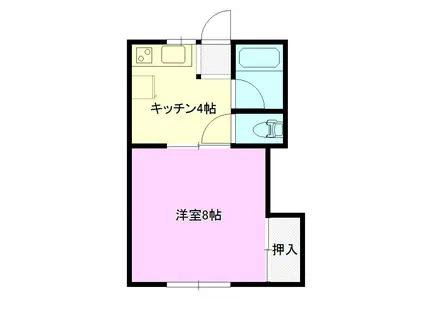 コーポラス高松A(1K/2階)の間取り写真