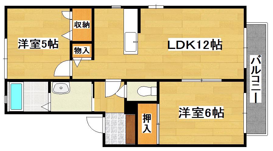エトワールI (2LDK/2階)の間取り写真