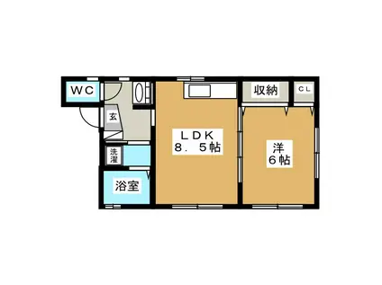 アレイ日吉(1LDK/1階)の間取り写真