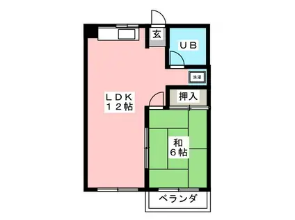 メゾン藤岡(1LDK/3階)の間取り写真