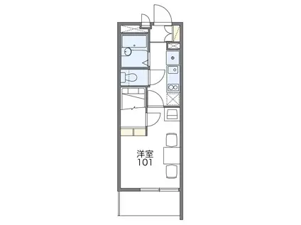 東武東上線 上福岡駅 徒歩8分 3階建 築19年(1K/1階)の間取り写真