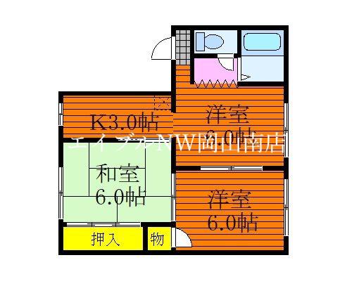 コーポT&S(3K/1階)の間取り写真