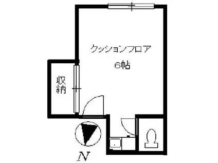 犬竹ハウス(ワンルーム/1階)の間取り写真