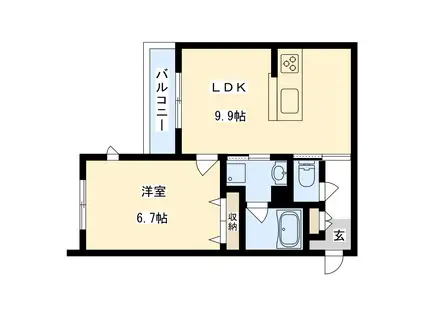 シャーメゾン プリメーラ(1LDK/2階)の間取り写真
