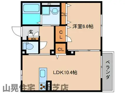 ディオーネ(1LDK/2階)の間取り写真