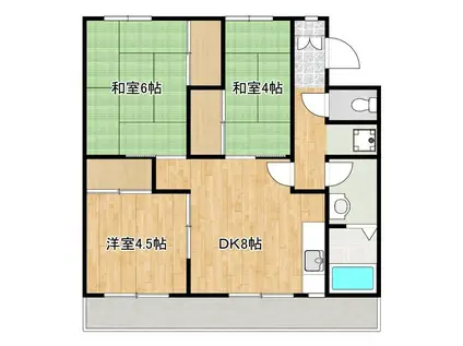 クロノス10佐世保黒髪C棟(3DK/3階)の間取り写真