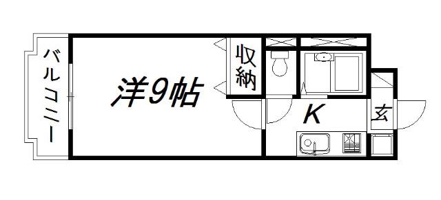 サンセゾンノーブル(1K/2階)の間取り写真