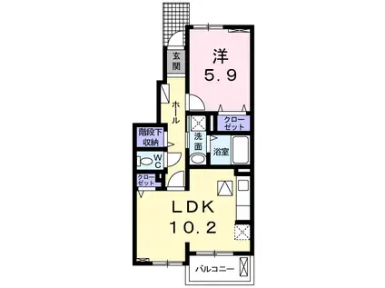 笑顔館II(1LDK/1階)の間取り写真