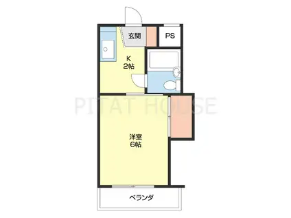 ラヴニール(1K/4階)の間取り写真