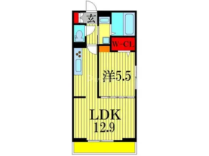 フォーリアA(1LDK/1階)の間取り写真