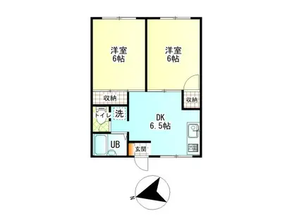 メゾンドキコ(2DK/2階)の間取り写真