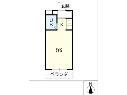 ハイファームマンション(ワンルーム/2階)の間取り写真