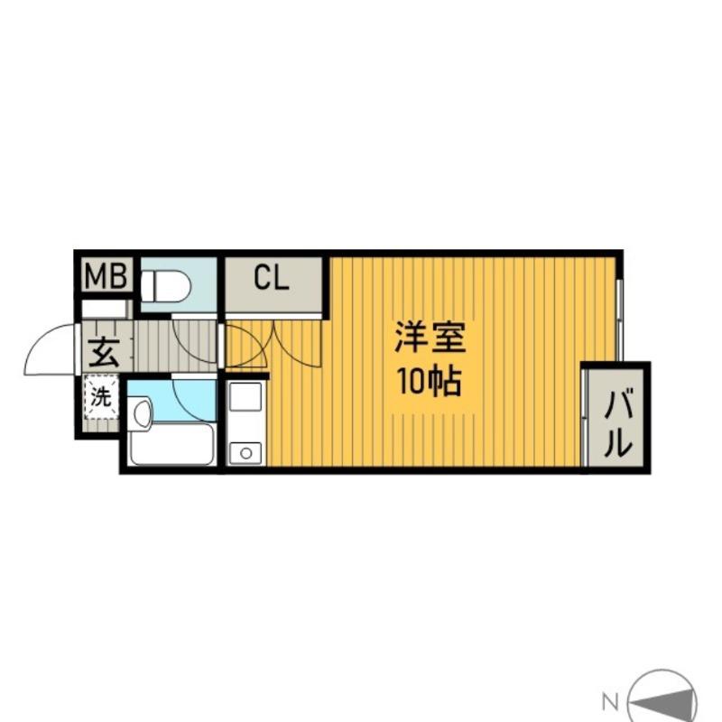 ブランドール河原町プラザ(ワンルーム/1階)の間取り写真