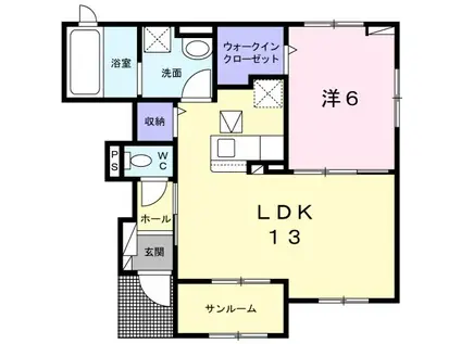 SHINYASHIKIAP(1LDK/1階)の間取り写真