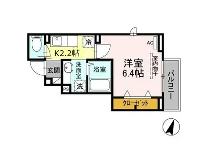 エクセリア高島平I(1K/1階)の間取り写真
