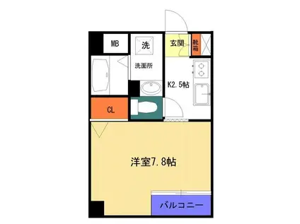 MARRONTERRASSE東小金井(1K/1階)の間取り写真