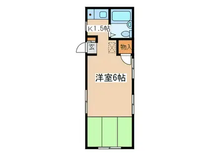 ピュア寺分(ワンルーム/2階)の間取り写真
