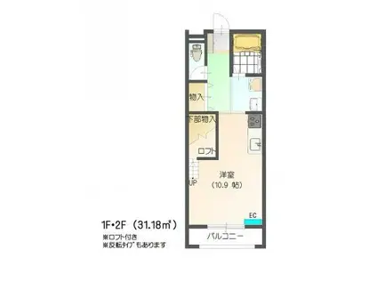 すまいる5番館(ワンルーム/1階)の間取り写真