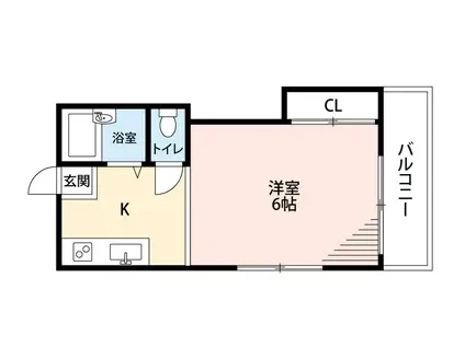 ストーンズ川角(1K/2階)の間取り写真