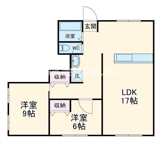 寿マンション(2K/1階)の間取り写真