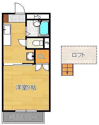 メゾン ボー B(1K/1階)の間取り写真