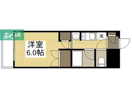 KSB下伊福B棟(1K/1階)の間取り写真