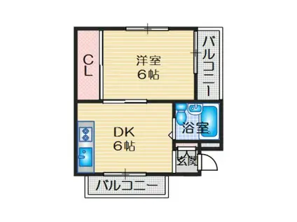 TWENTY20(1DK/3階)の間取り写真