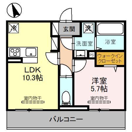 セレスティア野田II(1LDK/2階)の間取り写真