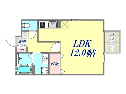 ハイツハーバー(1K/2階)の間取り写真