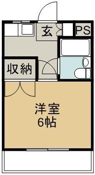 ファーストインK2(1K/4階)の間取り写真
