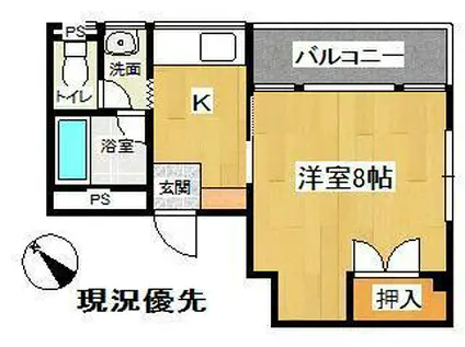 ダイヤ18東原(1K/4階)の間取り写真