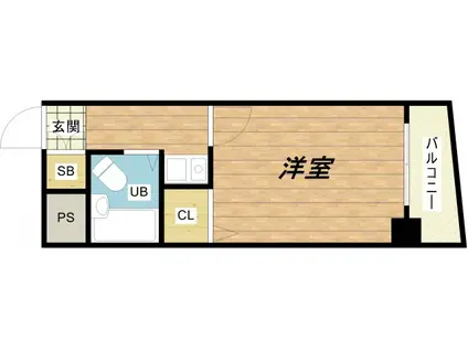 大国町青山ビル(1K/5階)の間取り写真