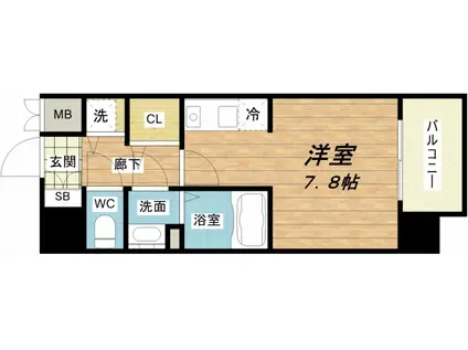 BLAU本町東(ワンルーム/12階)の間取り写真
