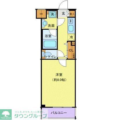 プレール・ドゥーク高井戸(1K/3階)の間取り写真