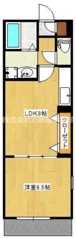 アムールリスブラン(1LDK/1階)の間取り写真