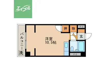 ハイツ 若葉(ワンルーム/3階)の間取り写真